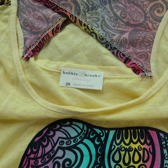 New Women's Plus 2X Bohemian Elephant Tank Top - Picture 6 of 6
